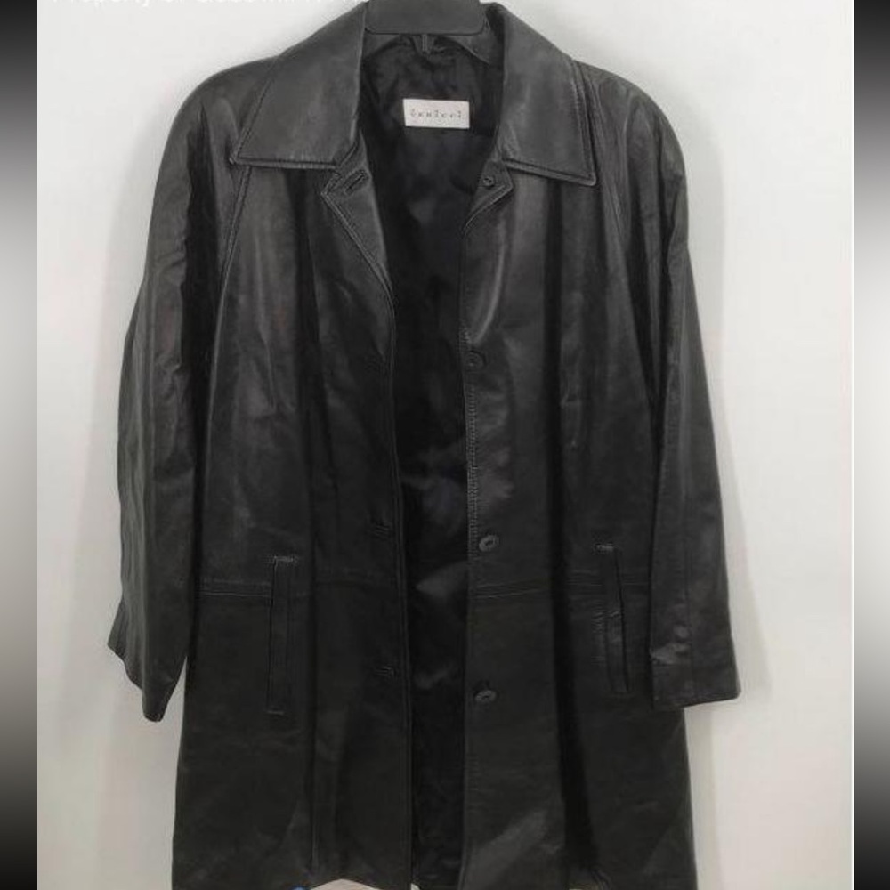Vintage Vericci Women’s Leather 3/4 Trench Coat       Size M